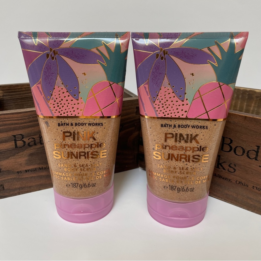 Bath & Body Works Pink Pineapple Sunrise Body Scrub X 2 NEW!